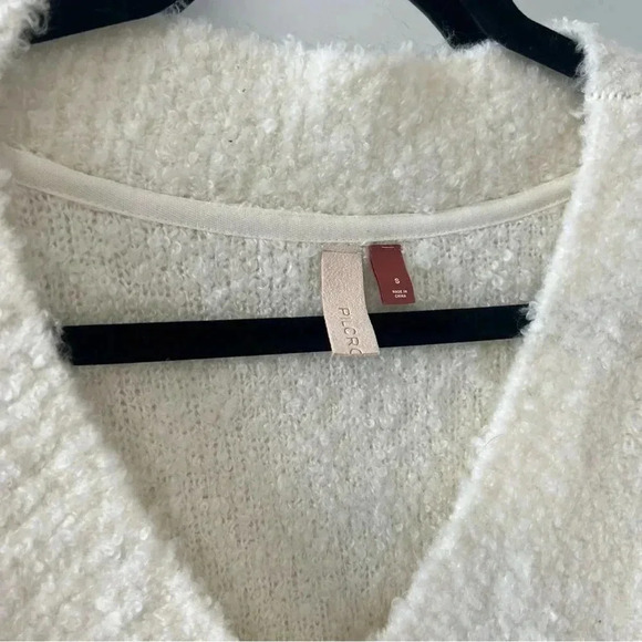 Anthropologie Pilcro Ivory Teddy V-neck Oversized Tunic Sweater S - Picture 4 of 10